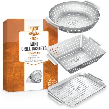 Yukon Glory 3-Piece Mini Grill Basket Set YG-1456